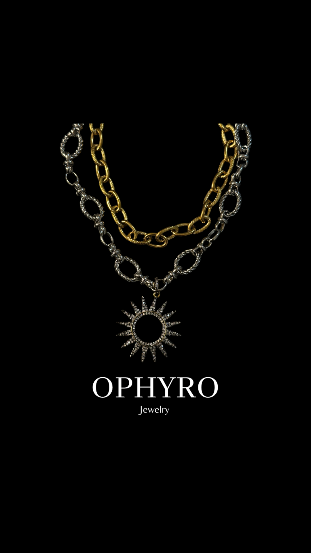 DOUBLE LAYER BLACK SUN NECKLACE