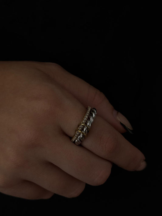 BIG TWO TONE ROPE RING
