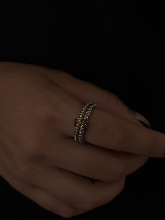 SMALL TWO TONE ROPE RING