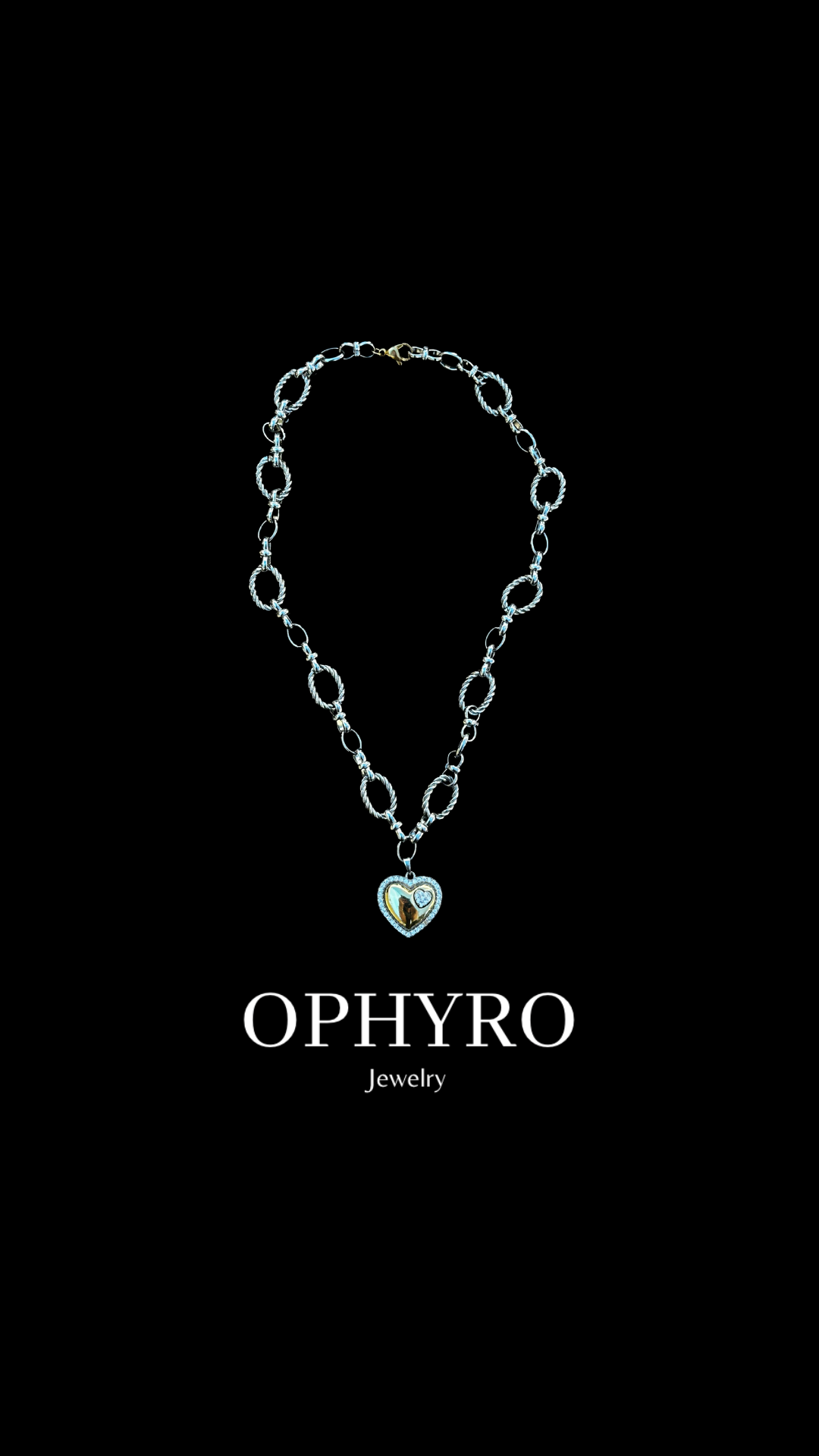 Spark Two tone Heart Necklace