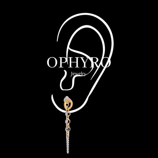 TWO TONE CHAIN EARRINGS