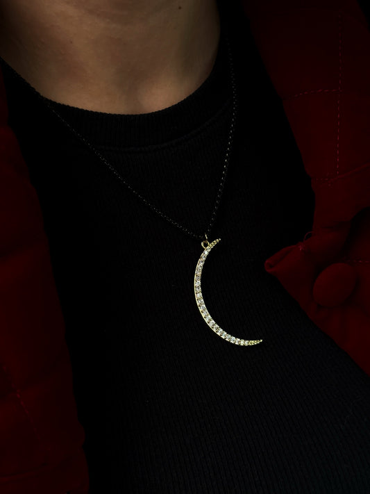 DAVID GOLD MOON NECKLACE