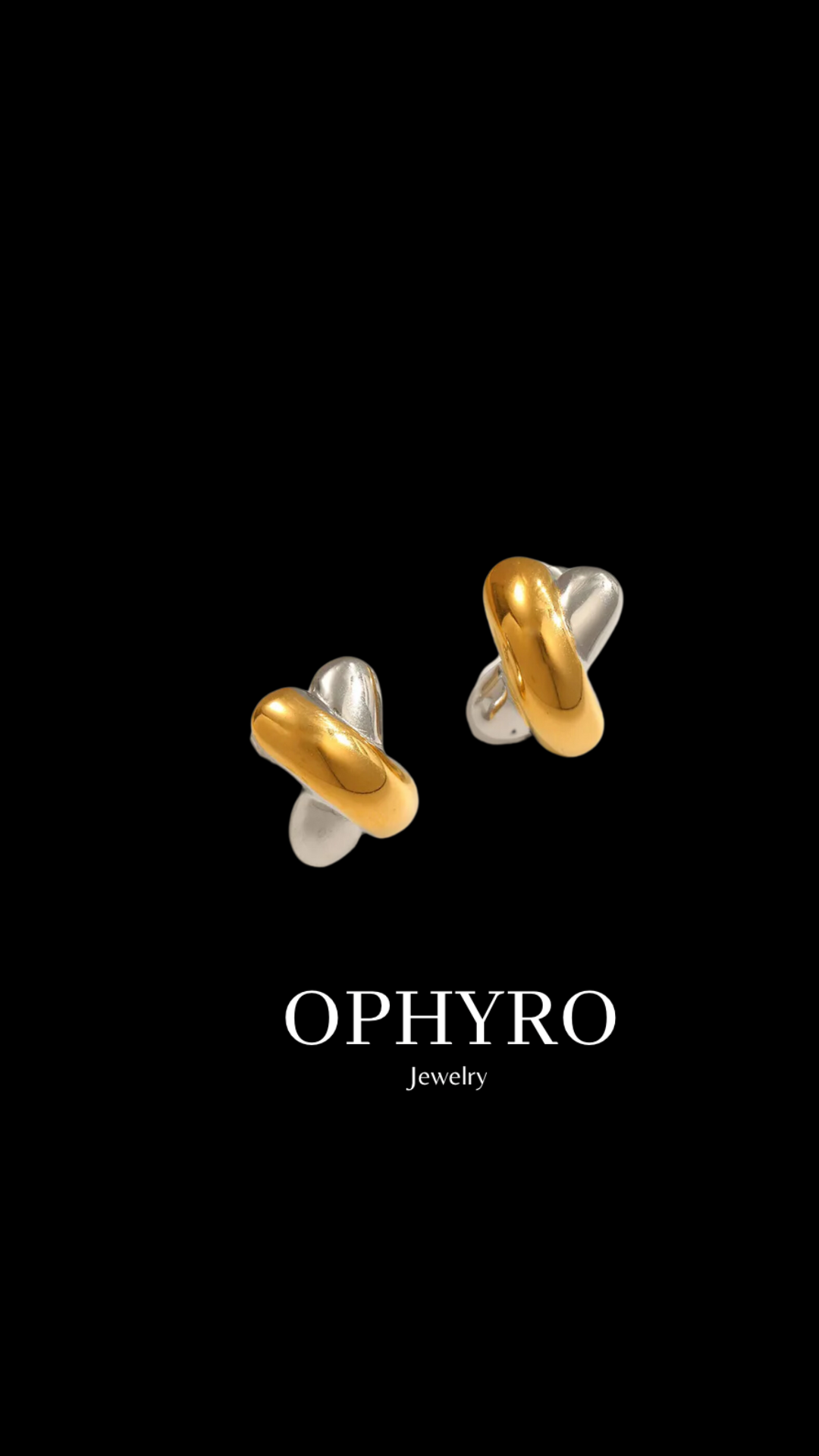 TWO TONE XOXO EARRINGS