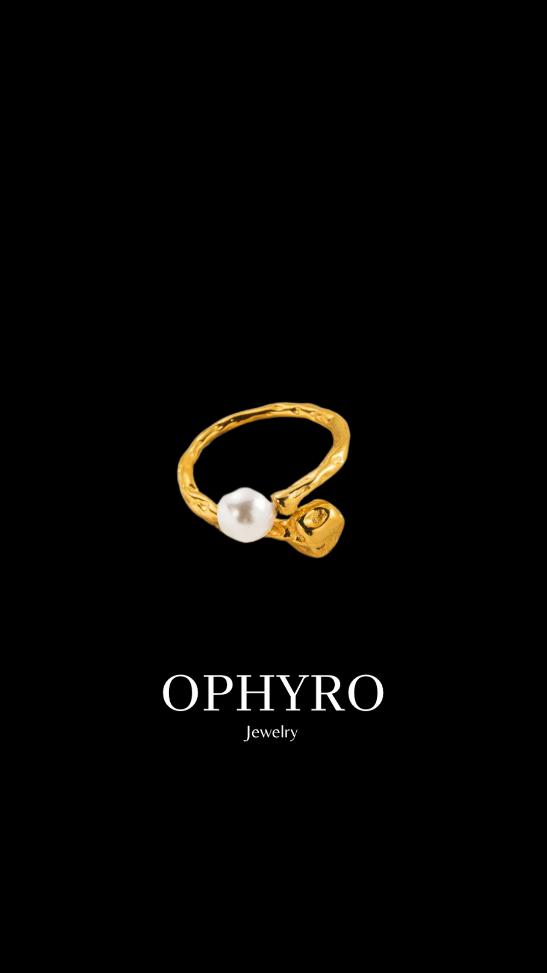 CROSSED PEARL RING