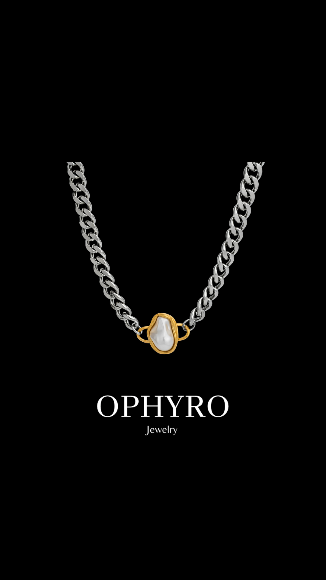 DEEP PEARL TWO TONE NECKLACE – Ophyro