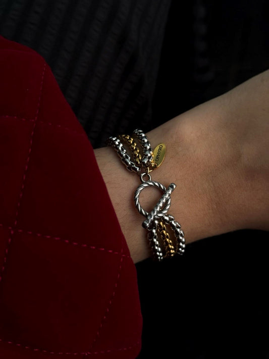 THREE LAYERS SILVER DAVID BRACELET