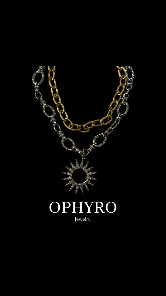 DOUBLE LAYER BLACK SUN NECKLACE