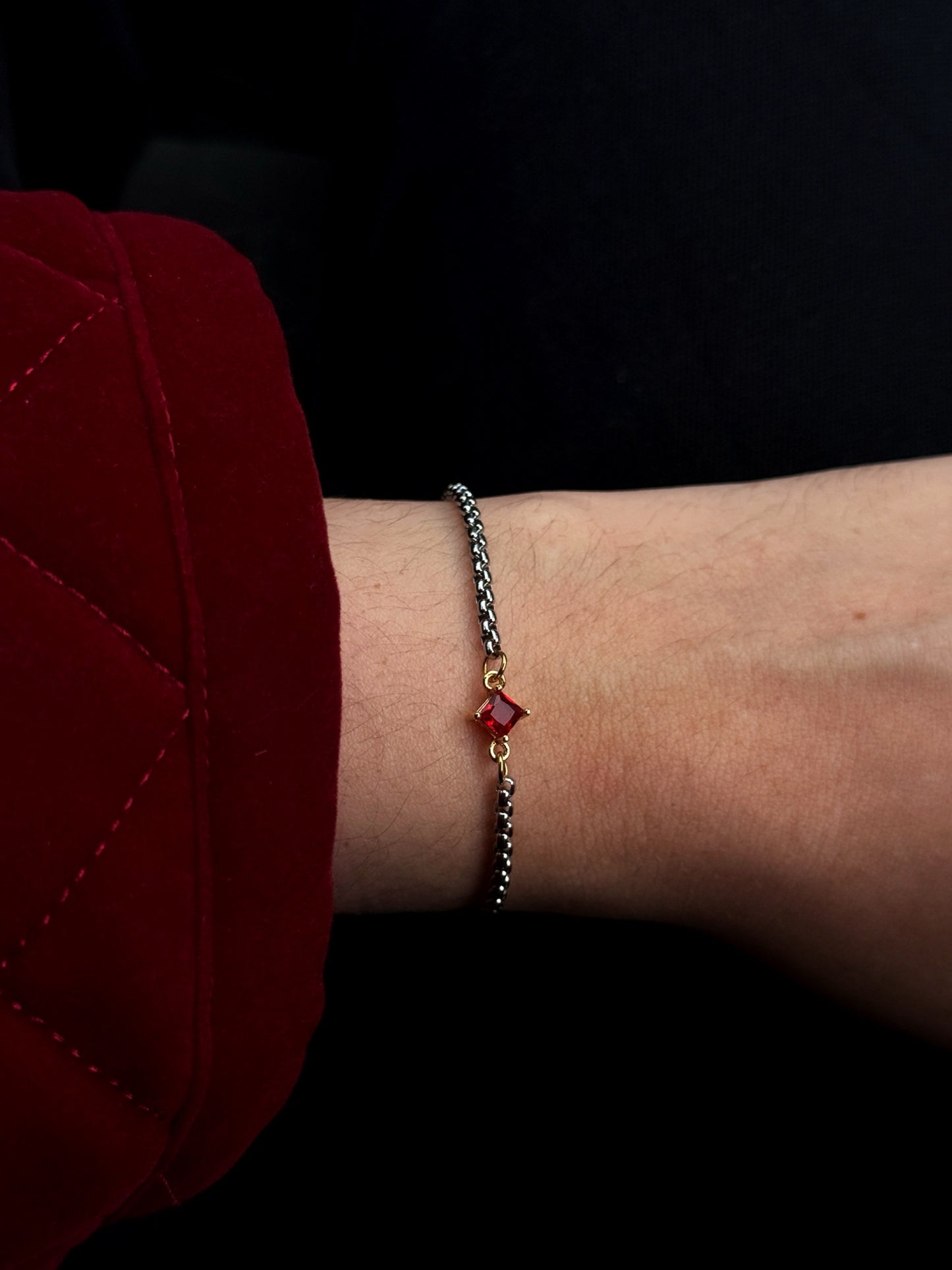 ROCIO SILVER/RED BRACELET