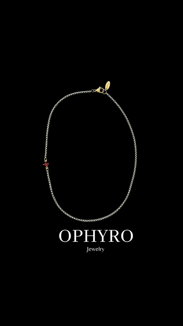 ROCIO SILVER/RED NECKLACE