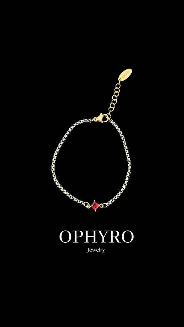 ROCIO SILVER/RED BRACELET