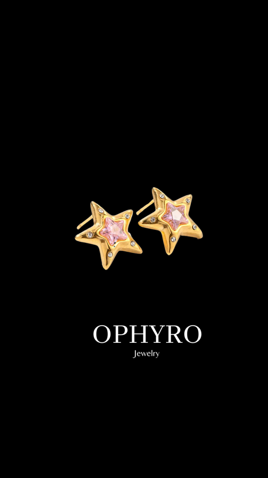 PINK STAR'S EARRINGS