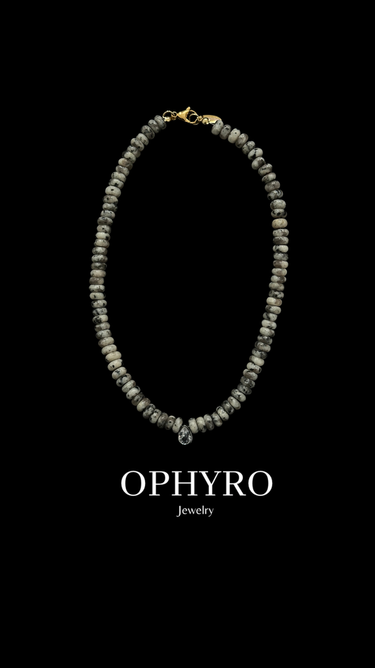 SESAME PEPPER JASPER NECKLACE