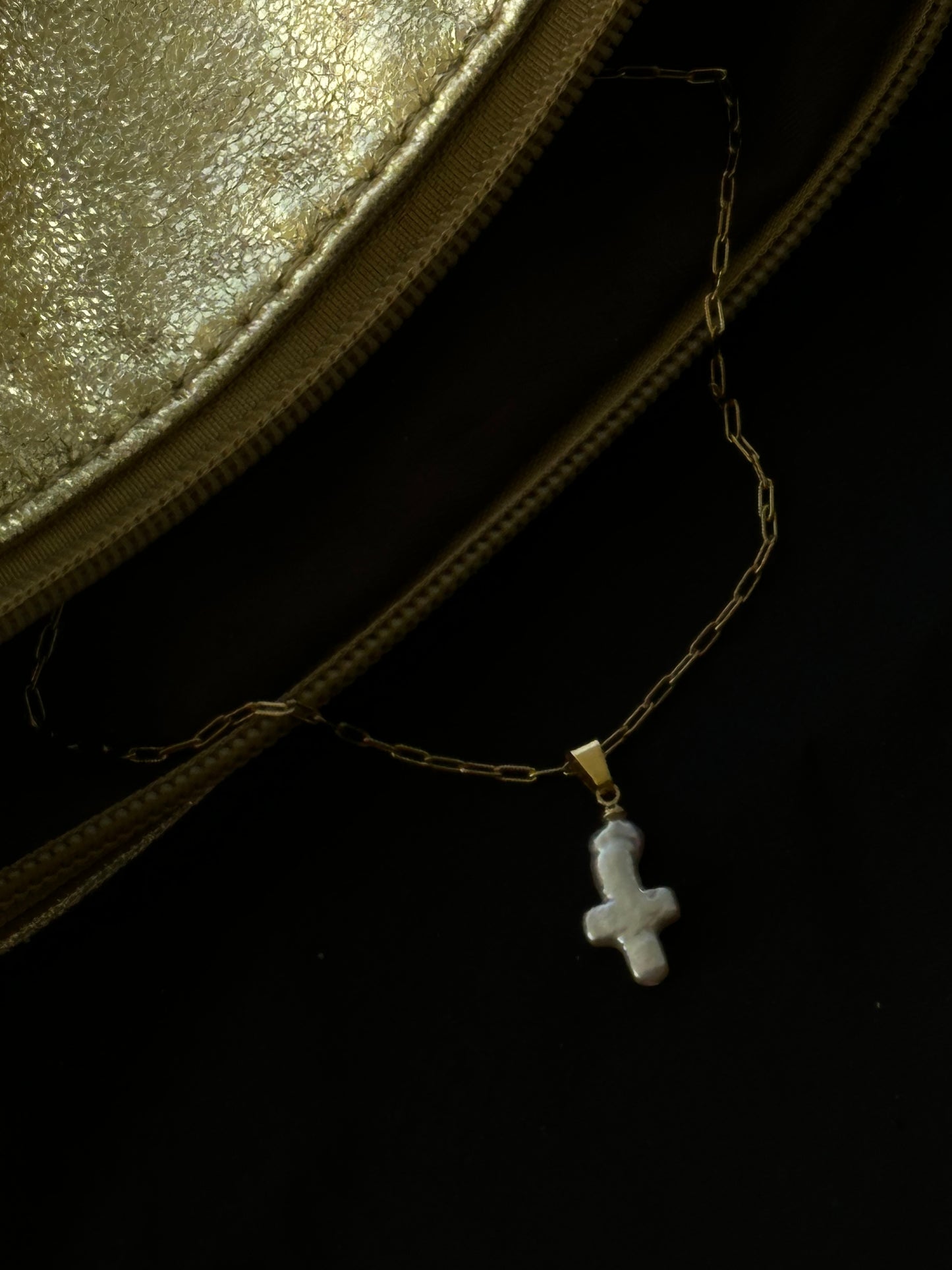 PEARL CROSS NECKLACE