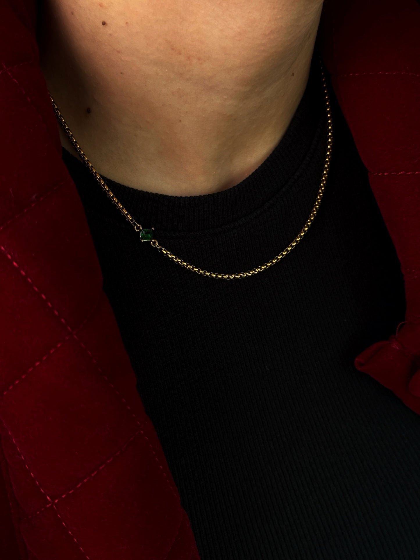 ROCIO GOLD/GREEN  NECKLACE