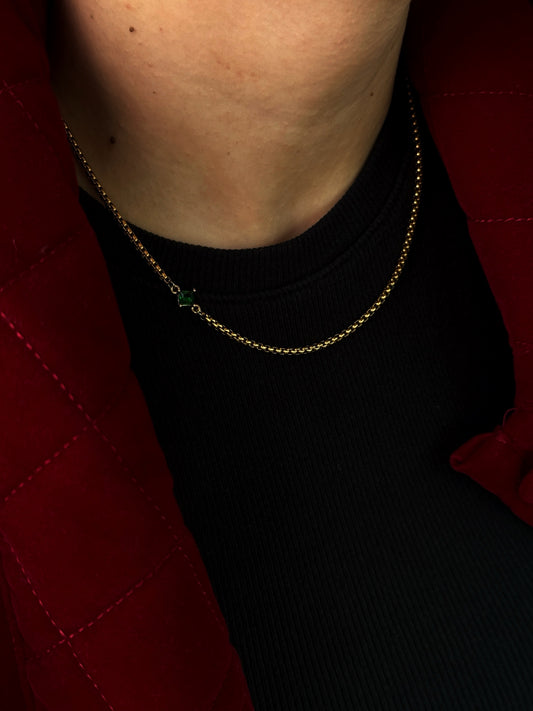 ROCIO GOLD/GREEN  NECKLACE