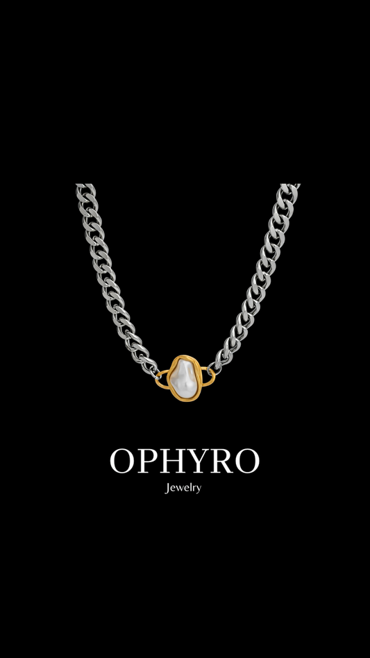 DEEP PEARL TWO TONE NECKLACE
