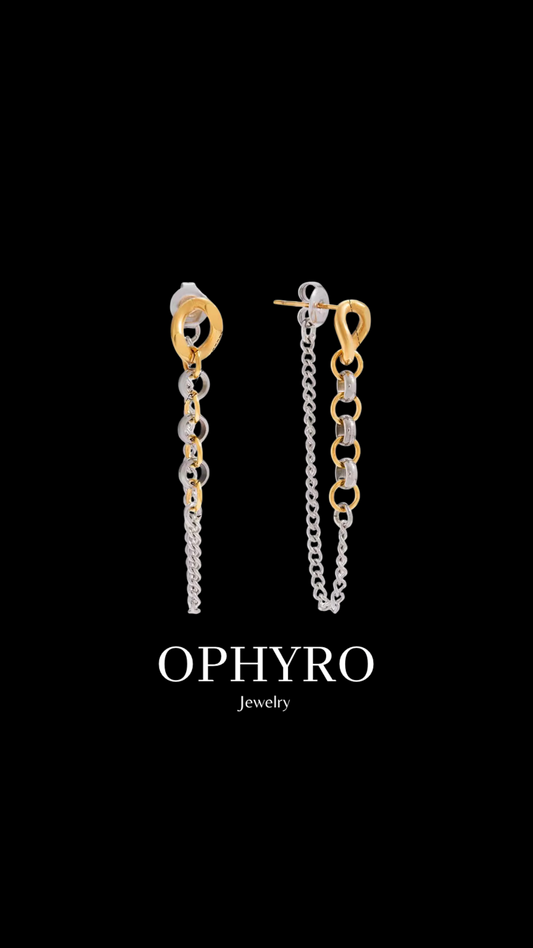 TWO TONE CHAIN EARRINGS