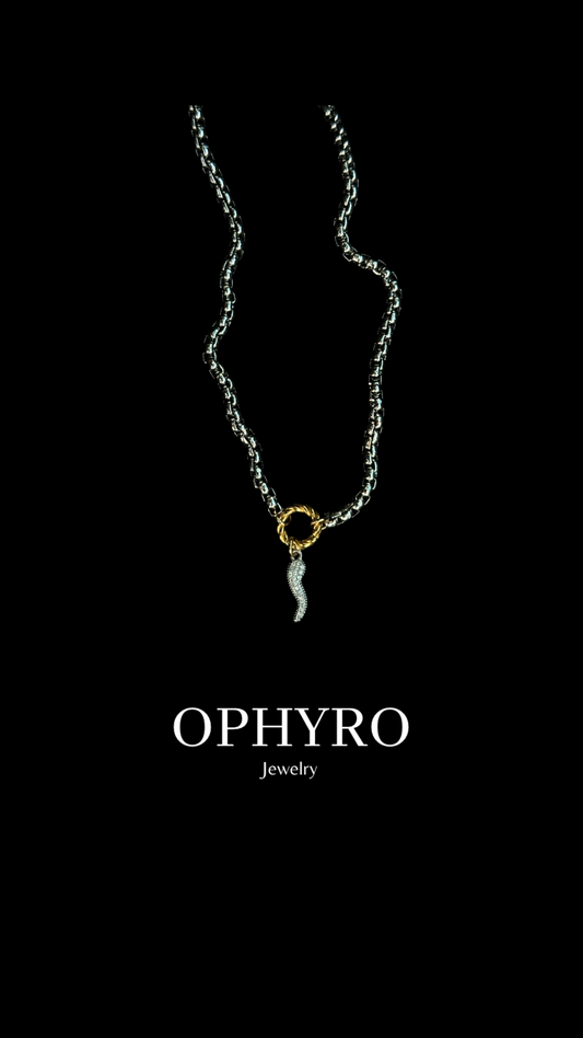 SILVER HORN NECKLACE